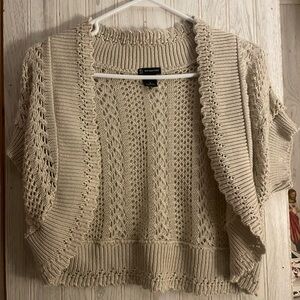 New Directions Cream Knit Shrug